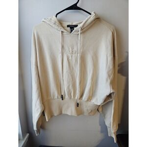 Forever 21 Blessed Los Angeles 1984 Hoodie Women's Size M Beige Crop *Flaw‎